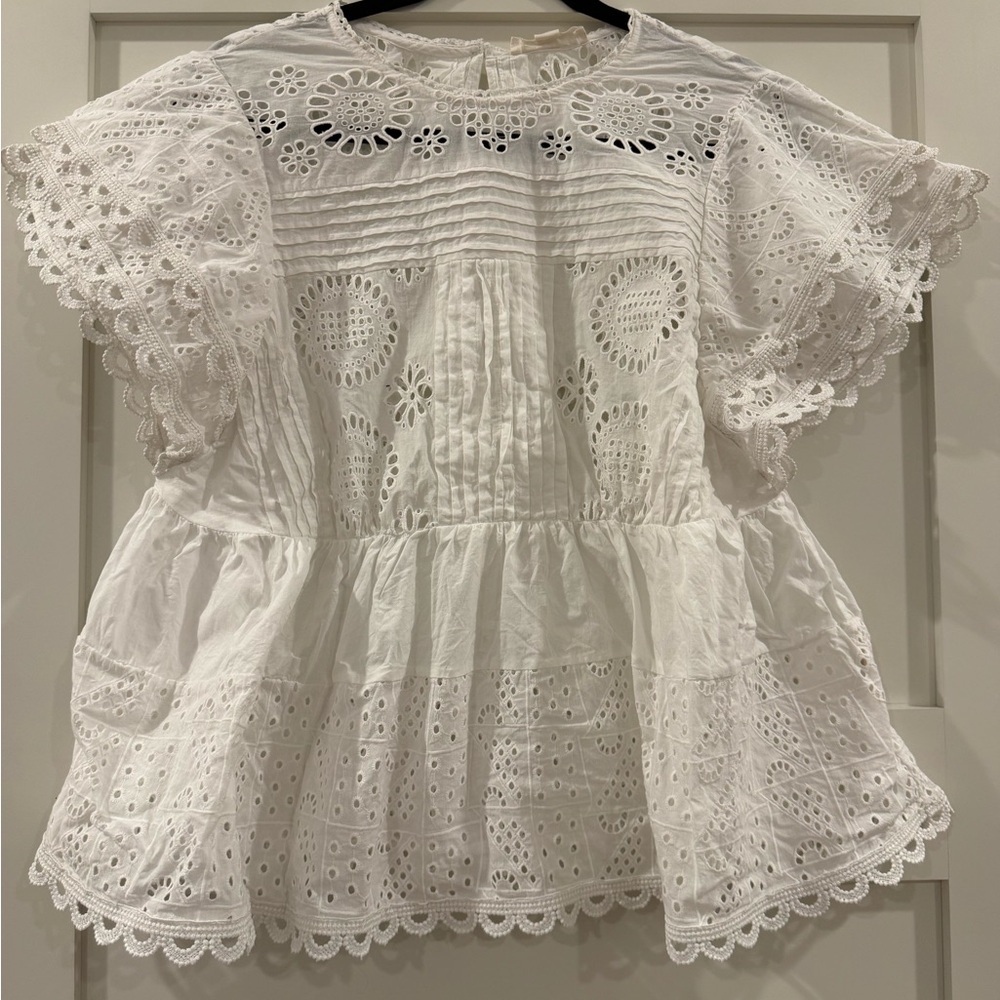 Forever That Girl White Eyelet Lace Women's Top